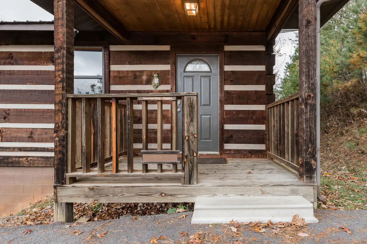 A view of the front porch.