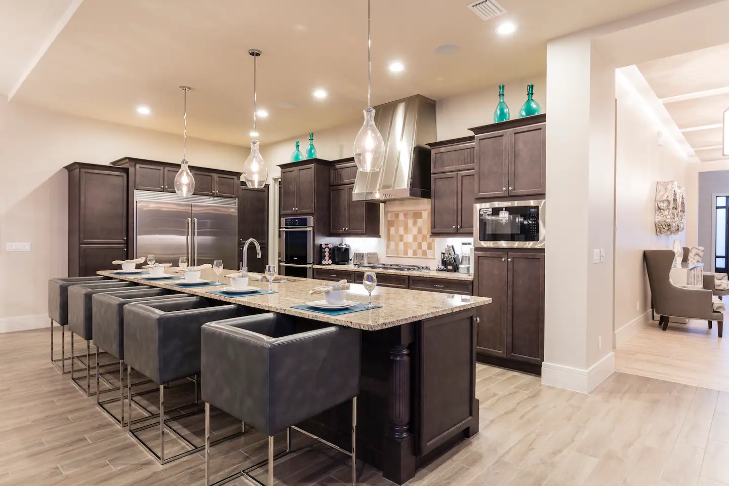 You'll get this dining area and gourmet kitchen all to yourself!