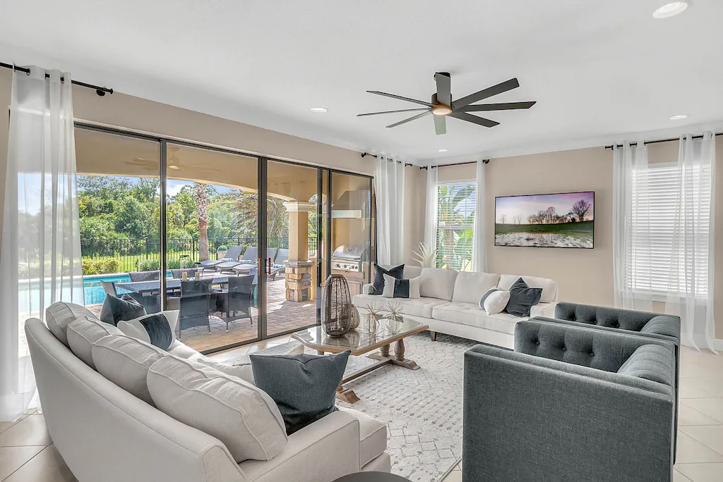 Enter and be greeted by luxury in an open living space.