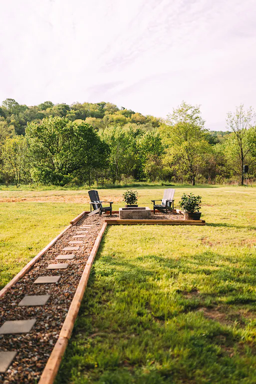 Relax outside in this firepit place