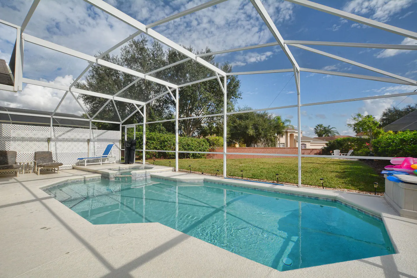 The pool is a nice finishing touch for the day.