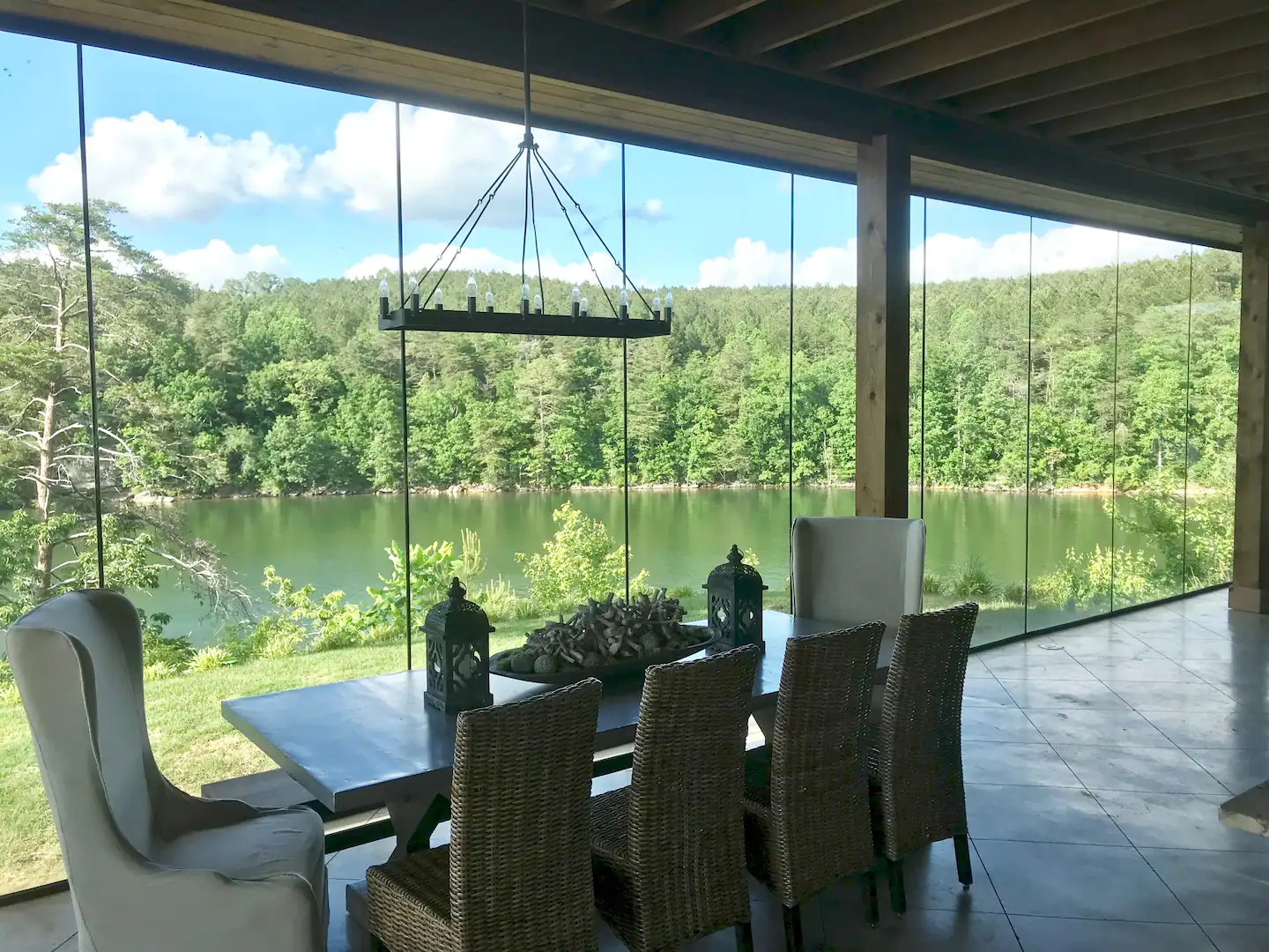 8-chair dining table with a view and fresh air.