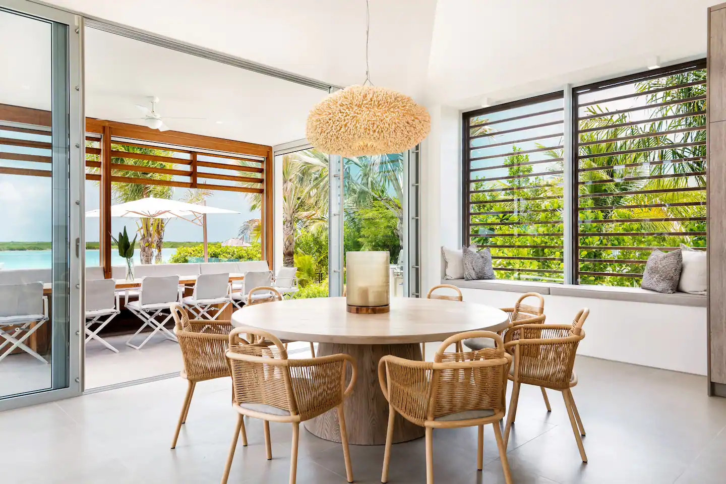 An opulent dining room.