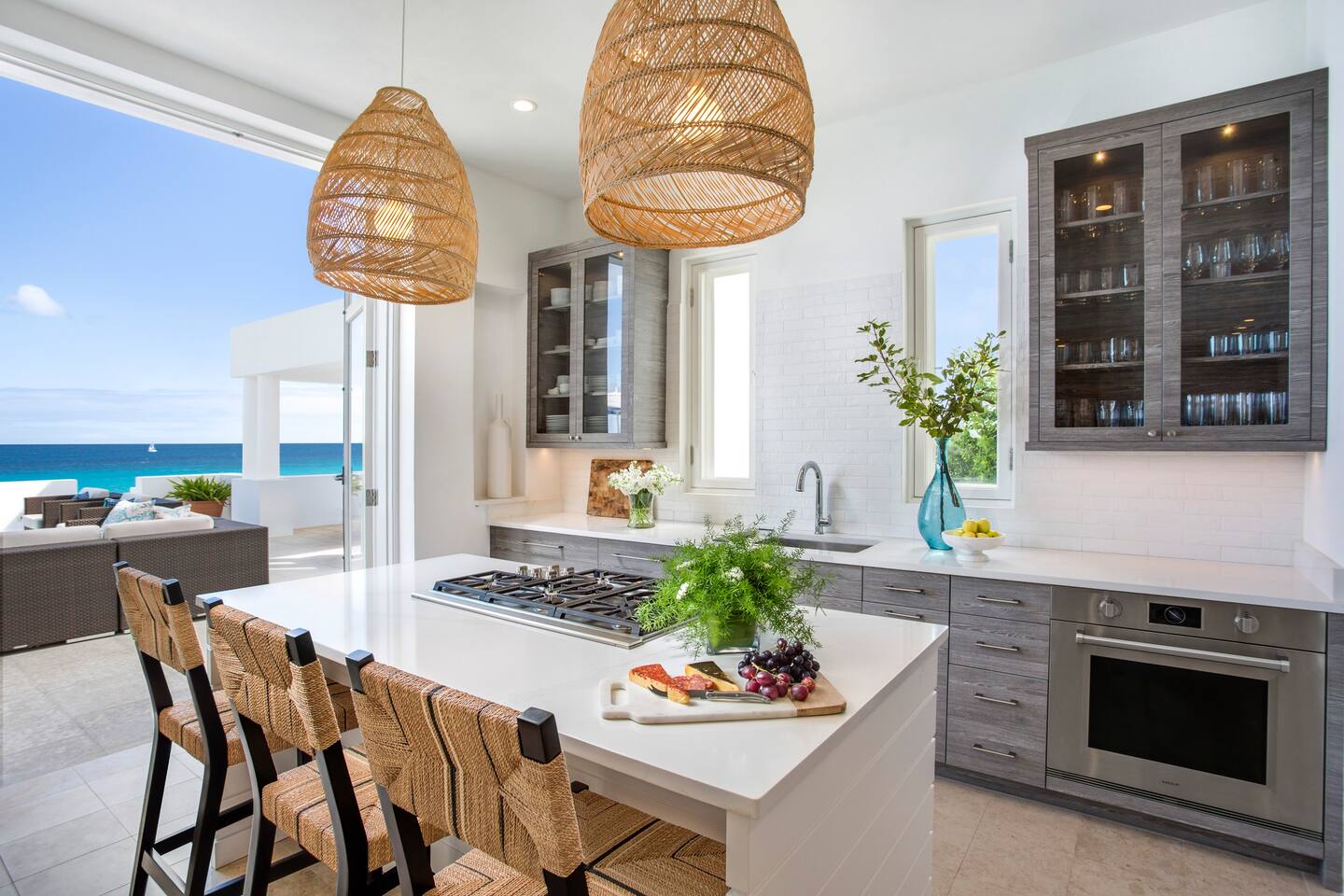 Spacious and modern kitchen in the villa, equipped with state-of-the-art appliances and ample countertop space for culinary adventures.