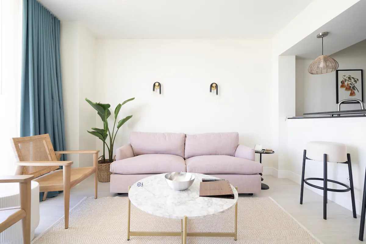 Living room with plenty of natural light
