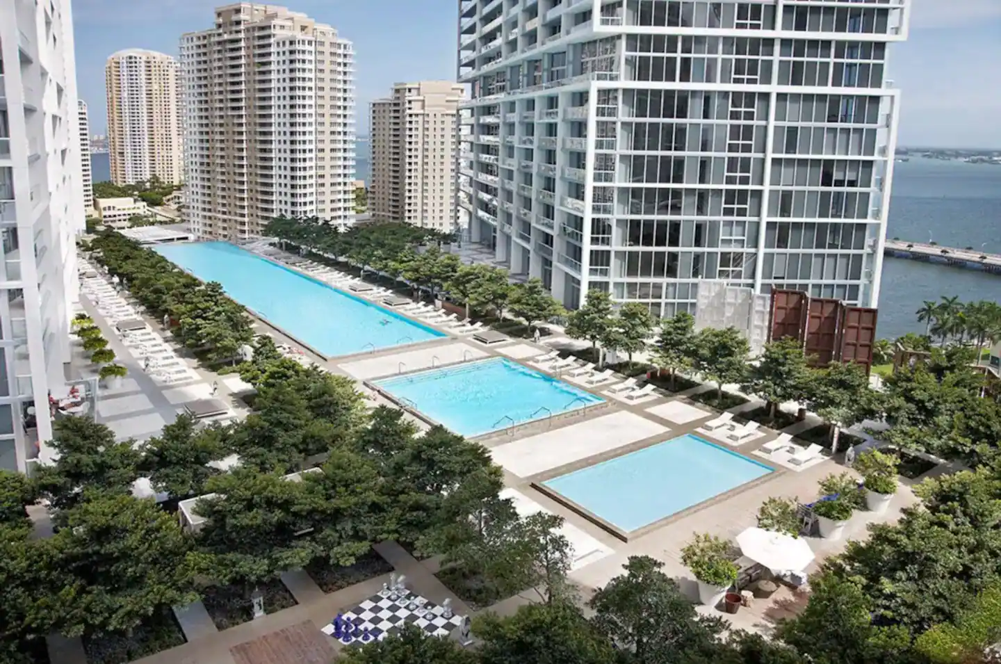 The pools apart of the amenities you have access to in the building.