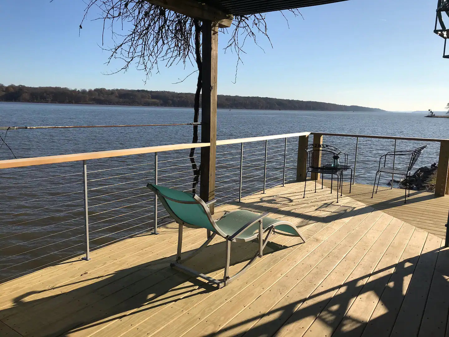One of two decks overlooking the Hudson. Includes a firepit, too!