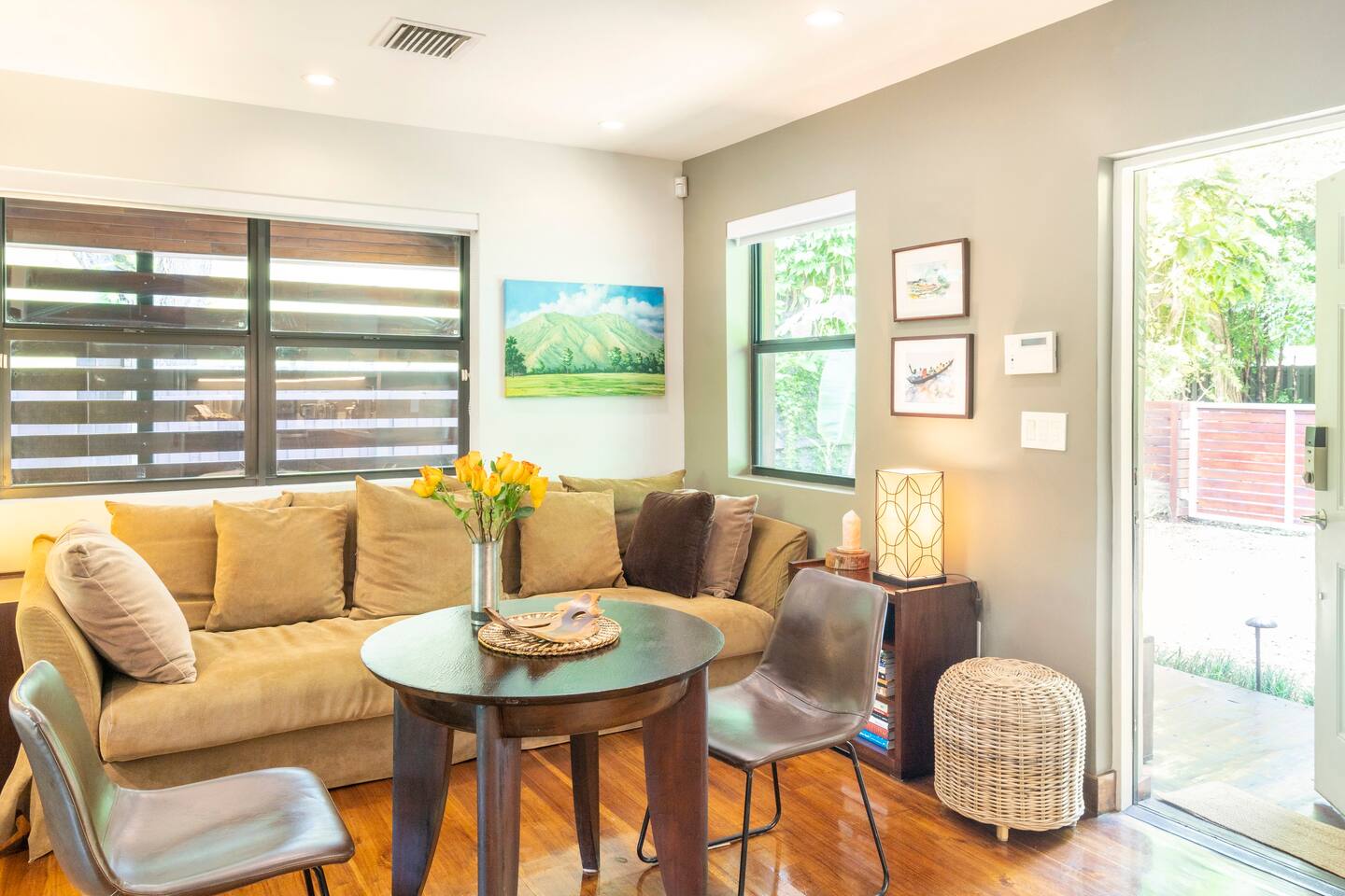 Your gated parking is conveniently steps from your entrance door