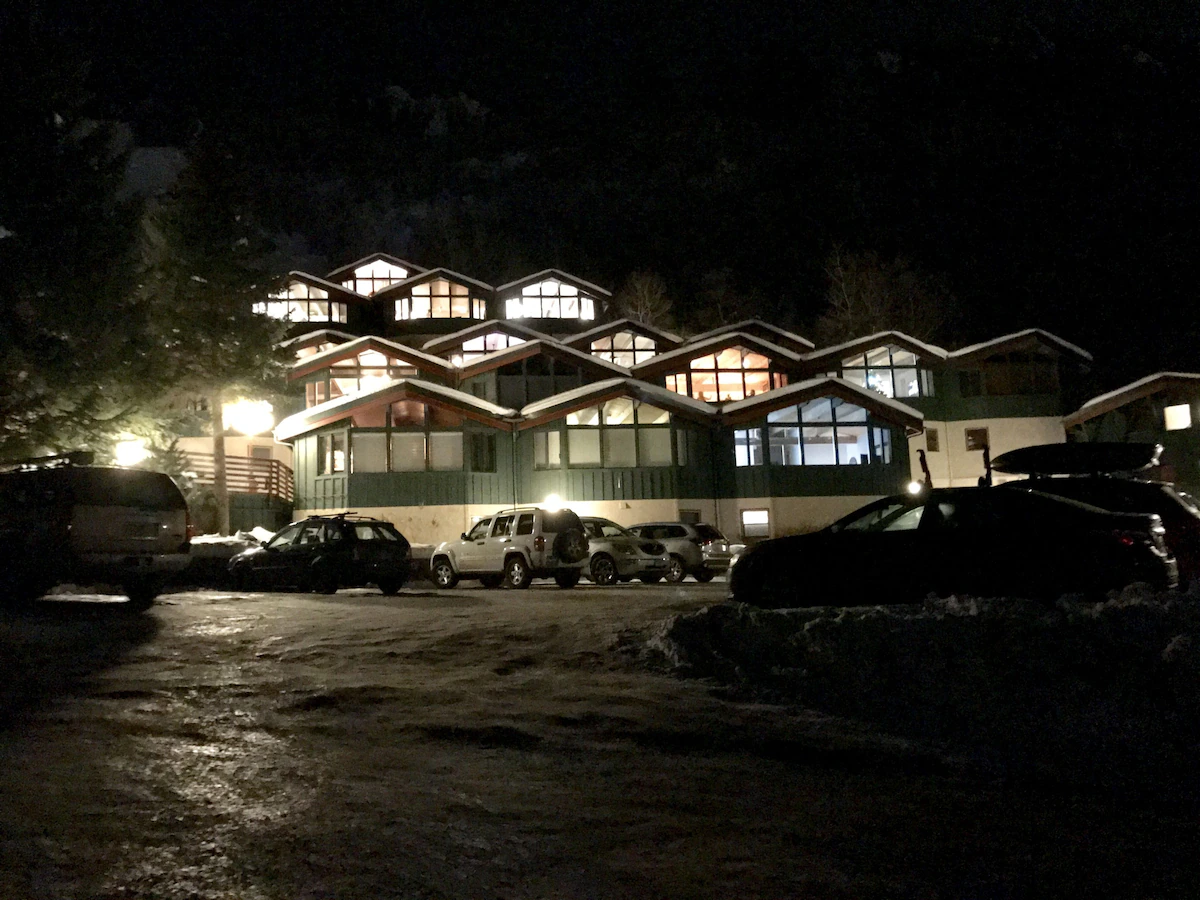 Shadow Mountain on a snowy night