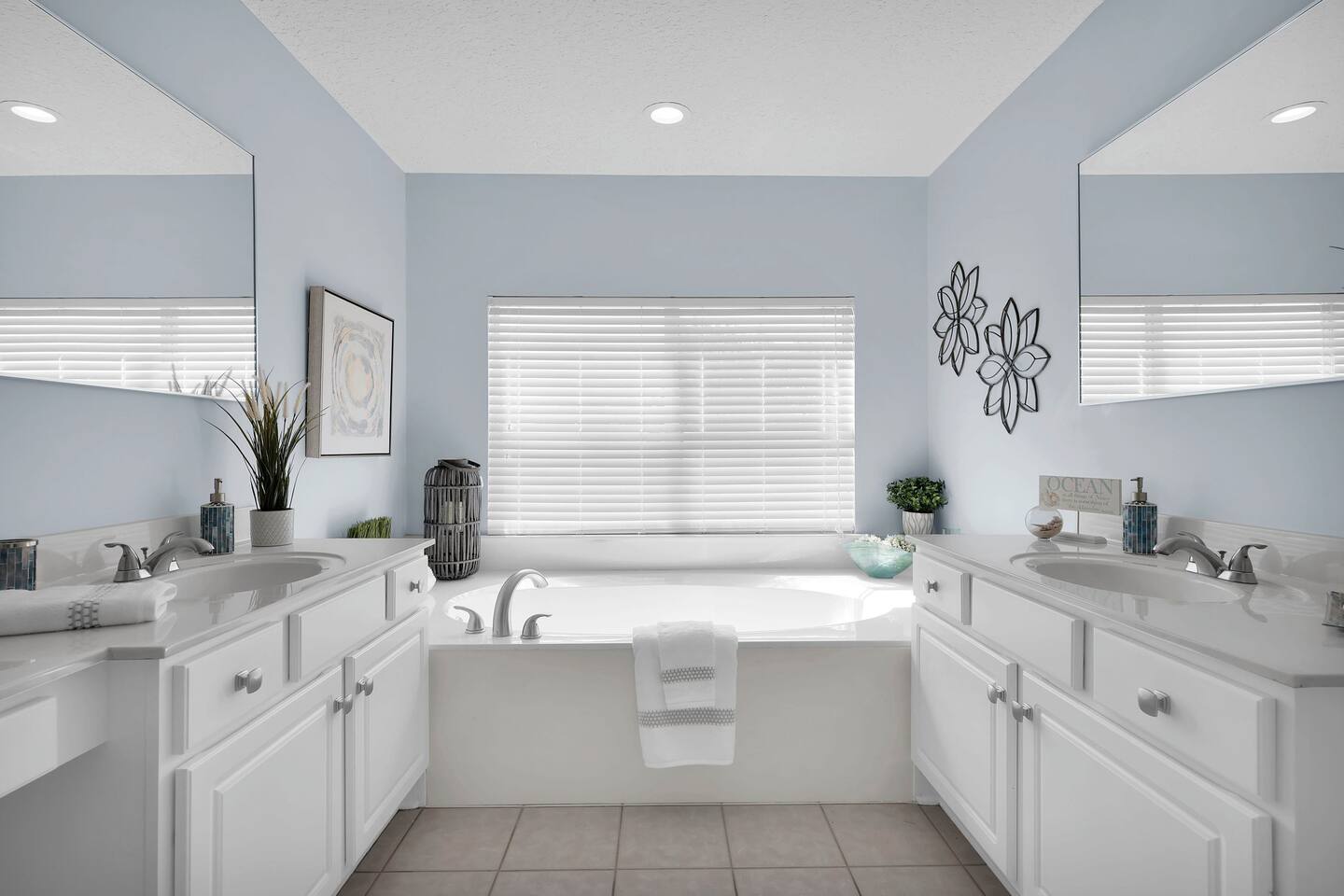 Modern style bathroom complete with hygiene products.
