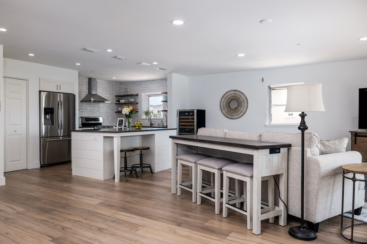 Kitchen & Living on 2nd floor with plenty of seating and room for entertaining!