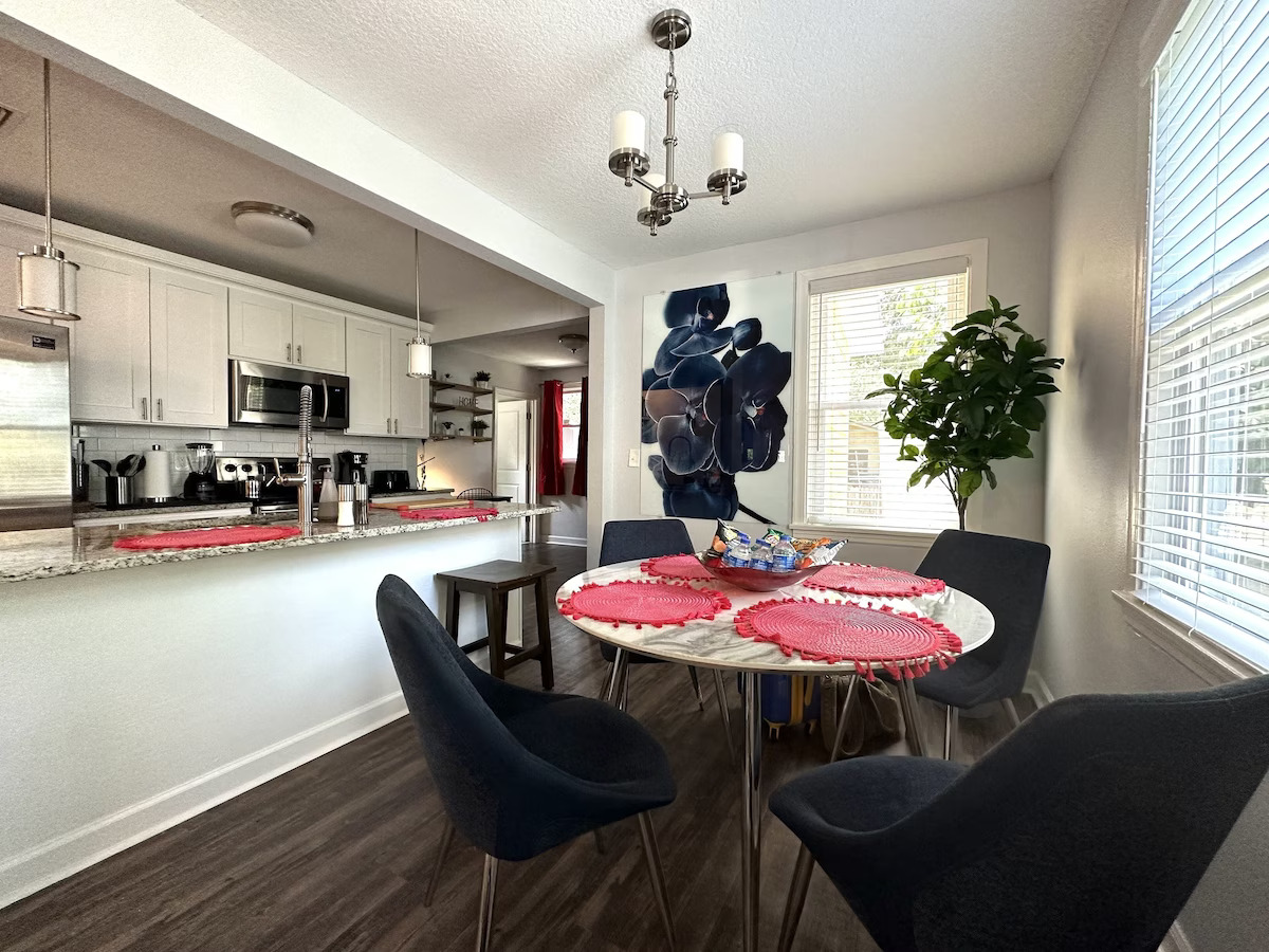 Plenty of space here in the dining area.