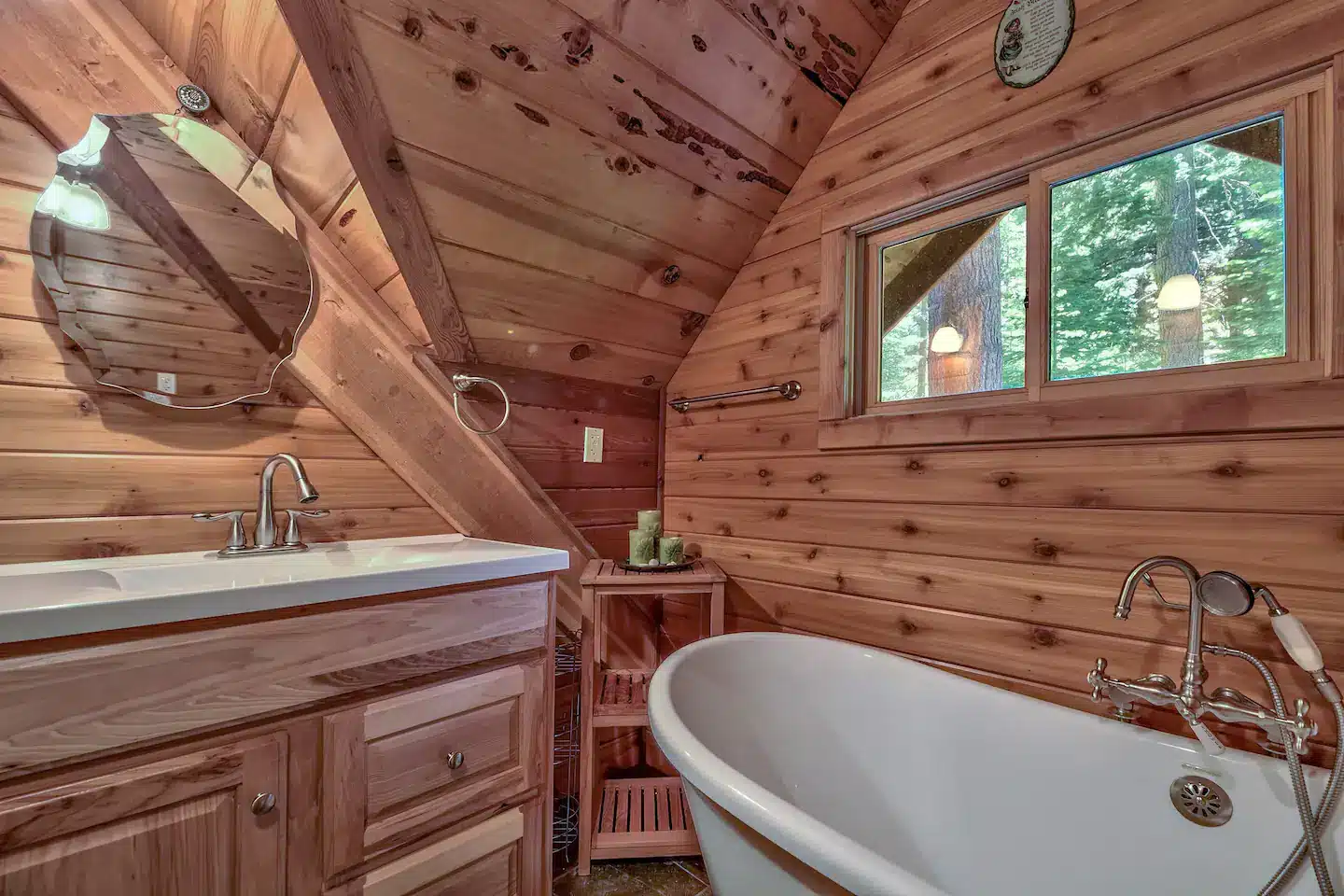 Upstairs master bathroom with clawfoot tub.