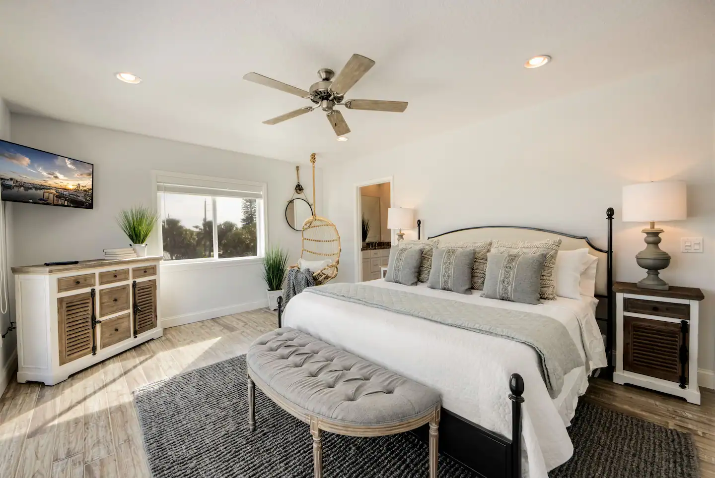 Ground floor has a beachfront king bedroom