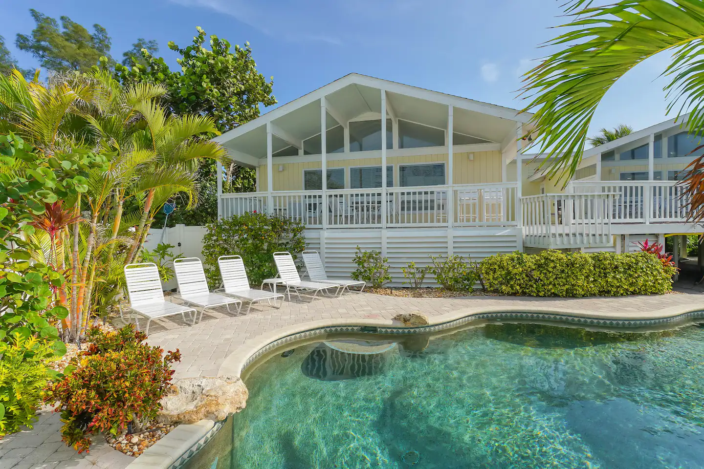 Looking at the house from the beach side.