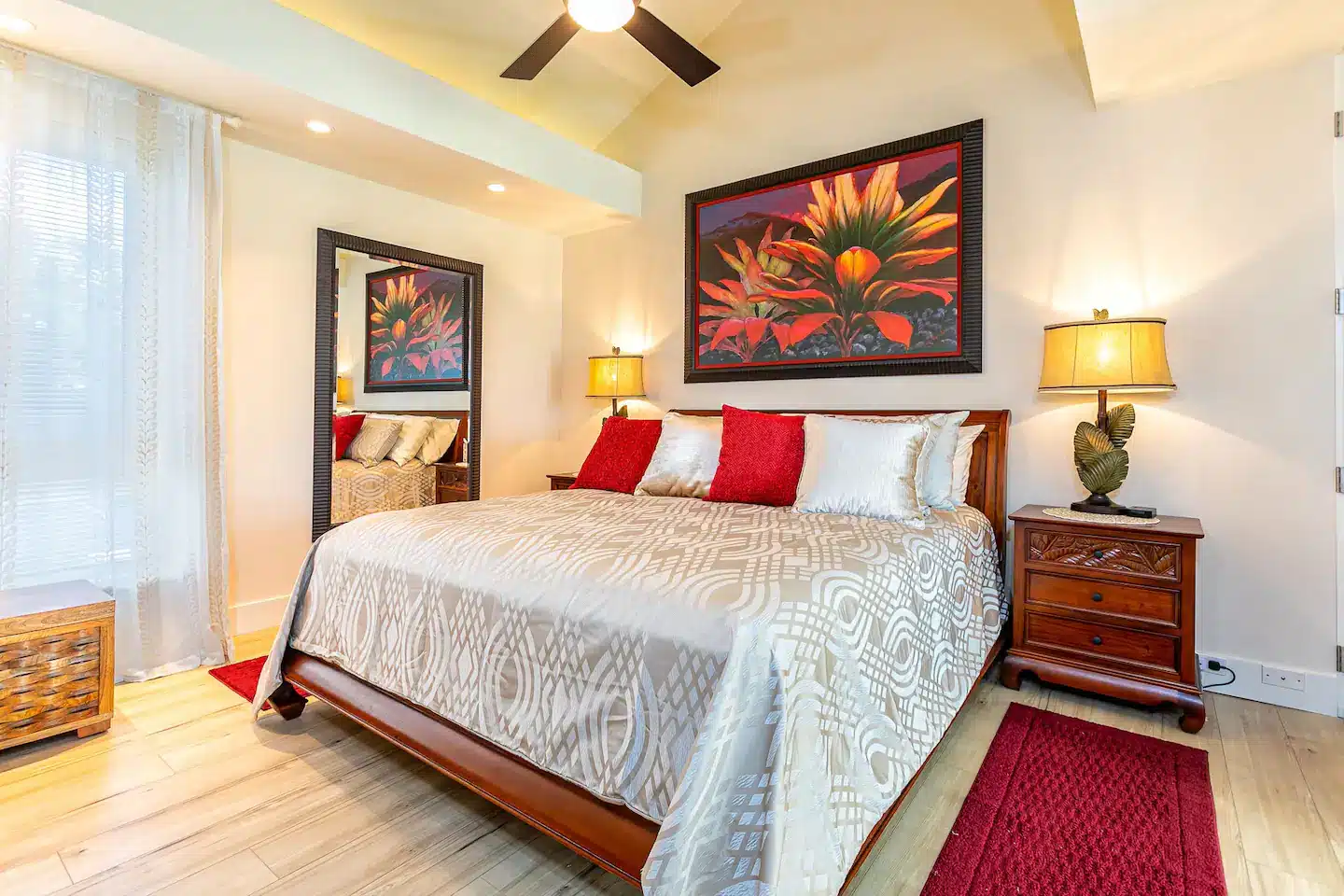 Romantic bedroom sets the mood with a new comfortable bed