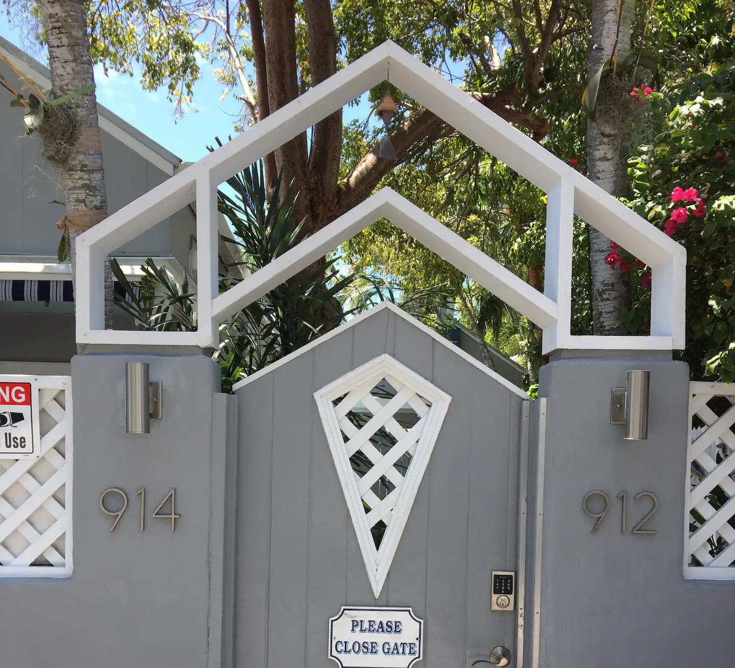Gated compound with electronic lock.