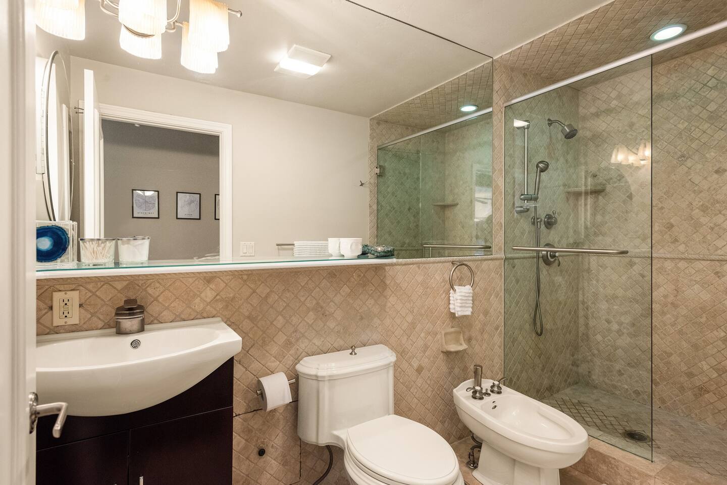 Master bathroom with bidet.