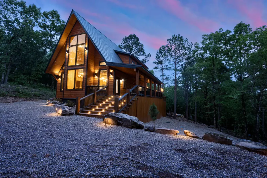 Best Oklahoma Airbnb with hot tub and waterfall
Restoration Falls
Location: Broken Bow, Oklahoma
