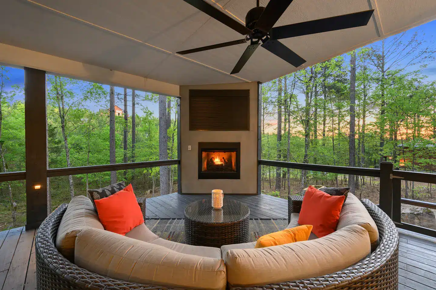 Step out to the spacious covered back deck for morning coffee or evening wine
