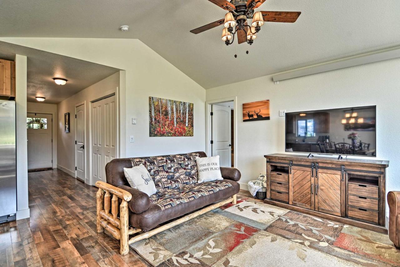 The living room is very cozy has access to amazing views.