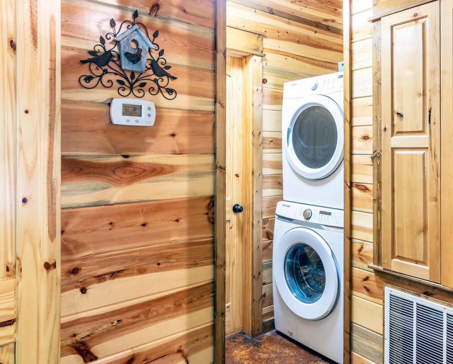 A laundry area to wash your clothes after going out.