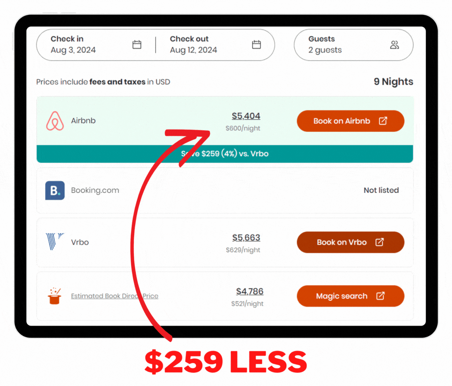 Always check prices before booking