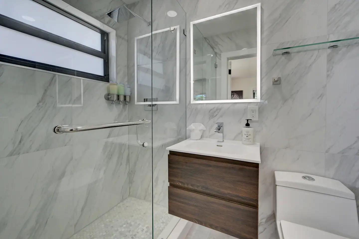 Each bedroom has its own bathroom.