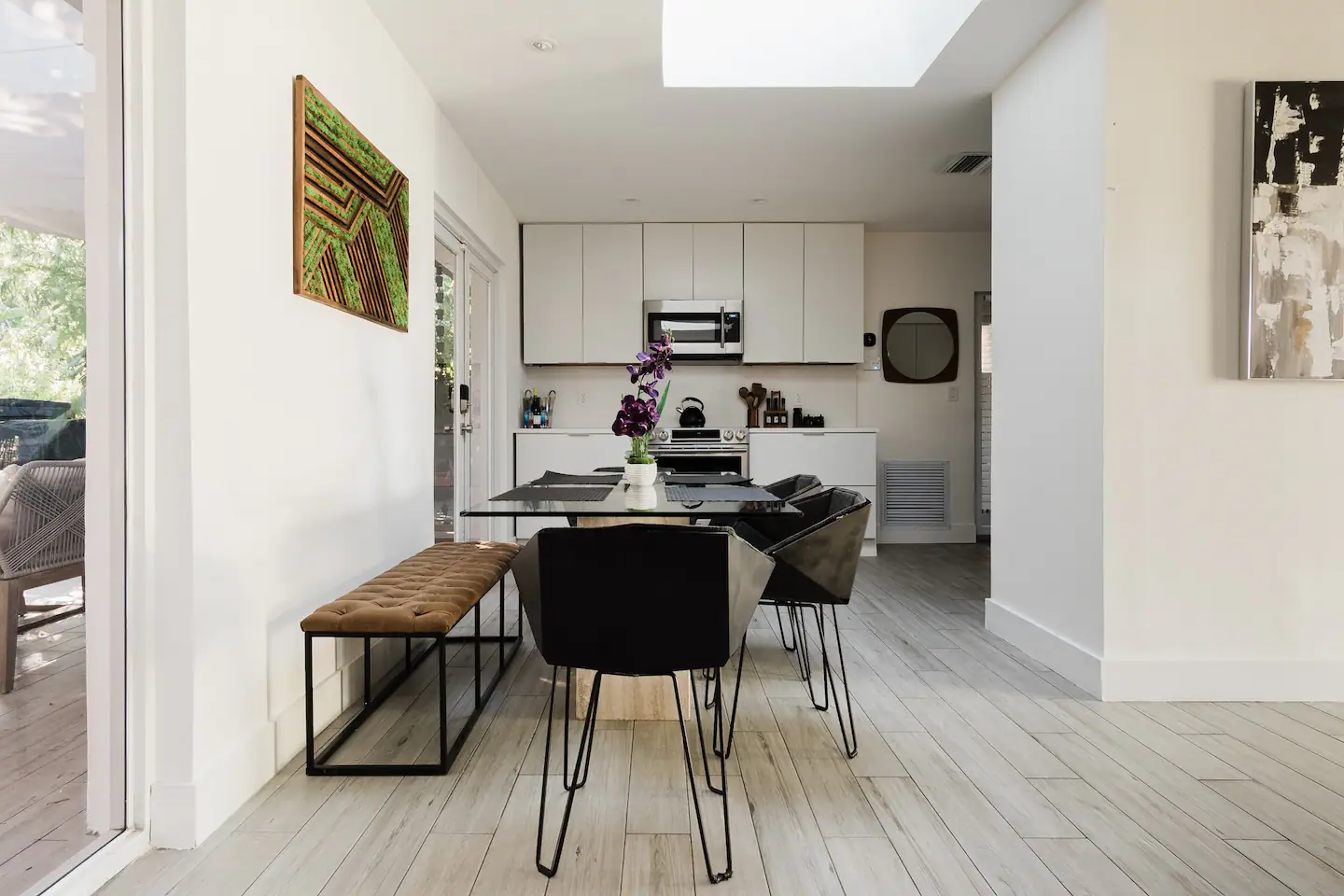Adjacent dining area open onto the relaxing living room.
